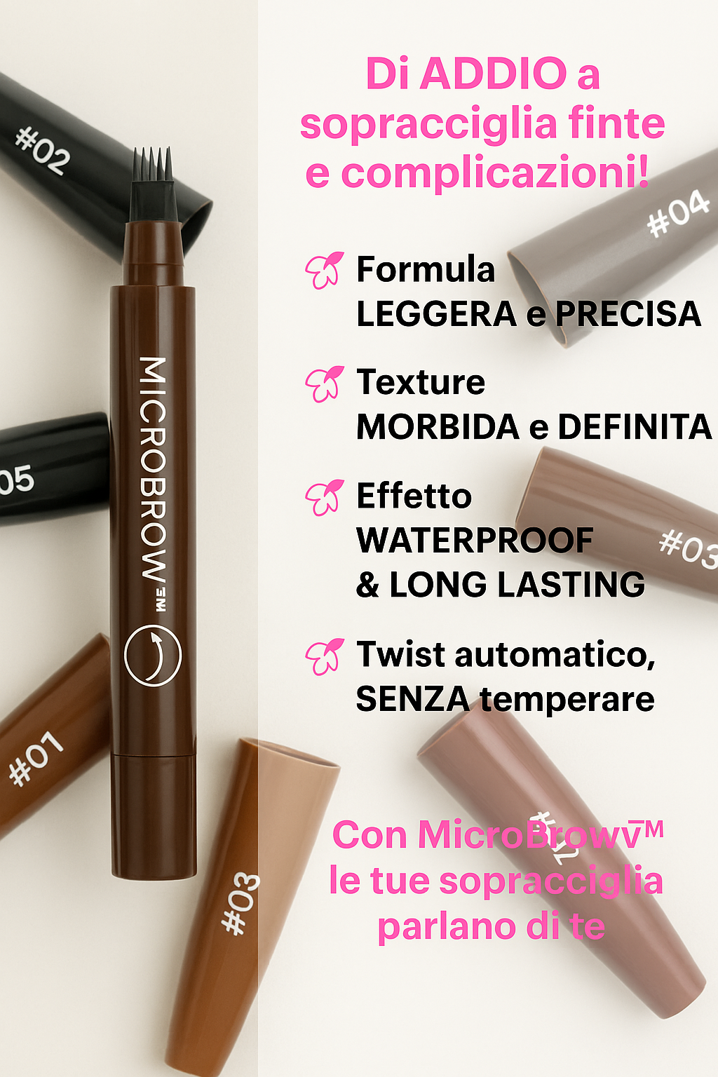 Kloé Doppio Beauty kit Pro - 15 matite Color Twist + 5 penne Micro Brow
